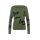 Sweter z napisem i gwiazdkami we flokowym nadruku, khaki