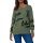 Sweter z napisem i gwiazdkami we flokowym nadruku, khaki