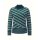 Stand-up collar pullover with jacquard stripes, jade-ecru