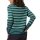 Stand-up collar pullover with jacquard stripes, jade-ecru