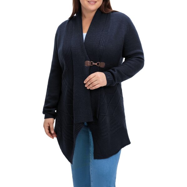 Brand cardigan with shawl collar, deep blue