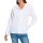 Long-sleeve stretch blouse with hood, white