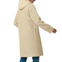 Wattierter Bouclé-Mantel mit herausnehmbarer Steppweste, sand