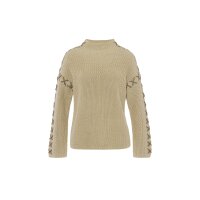Pullover in Rippenstrick mit Stehkragen und...