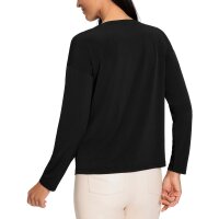 Long-sleeve shirt with print and glitter stones, black