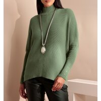 Strickpullover mit Stehkragen und Fledermausärmeln,...