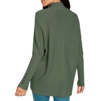 Strickpullover mit Stehkragen und Fledermausärmeln, khaki