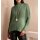 Strickpullover mit Stehkragen und Fledermausärmeln, khaki