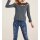 Long-sleeve shirt with lace trim at the boat neckline, grey