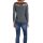 Long-sleeve shirt with lace trim at the boat neckline, grey