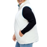 Reversible gilet with teddy fur and slip-in pockets, topaz-ecru