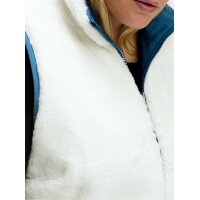 Reversible gilet with teddy fur and slip-in pockets, topaz-ecru