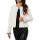 Faux leather blazer with peplum and decorative buttons, champagne