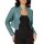 Lammnappaleder-Bolero mit Stehkragen und Hakenverschluss, jade