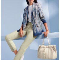 Blouse blazer in batik look, smoky blue-sesame printed