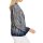 Blouse blazer in batik look, smoky blue-sesame printed