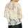 Mesh shirt with 3D floral appliqué, ecru