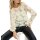 Mesh shirt with 3D floral appliqué, ecru