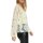 Mesh shirt with 3D floral appliqué, ecru