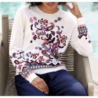 Feinstrick-Pullover mit floralem Print,...