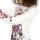 Fine-knit jumper with floral print, ecru-rosewood printed
