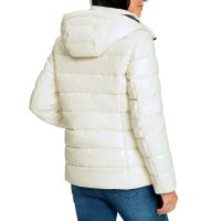 Quilted jacket with stand-up collar and lined hood, champagne