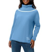Feinstrick-Pullover mit Rollkragen, himmelblau