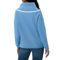 Feinstrick-Pullover mit Rollkragen, himmelblau