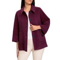 Wool jacket with lapel collar, bordeaux