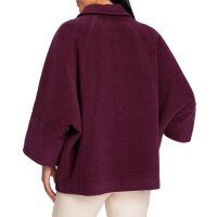 Wool jacket with lapel collar, bordeaux