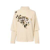 Bluza z aplikacją z brokatowych kamyczków, kość...