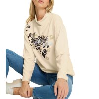 Sweatshirt mit Glitzersteinchen-Applikation, elfenbein