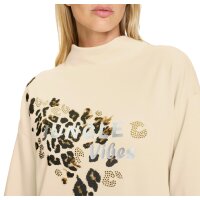 Sweatshirt mit Glitzersteinchen-Applikation, elfenbein