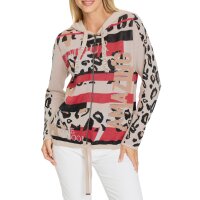 Jacquard-Strickjacke mit Glitzersteinchen, camel-schwarz-gemustert