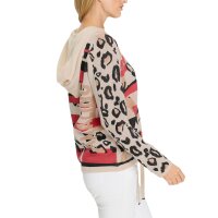 Jacquard-Strickjacke mit Glitzersteinchen, camel-schwarz-gemustert