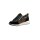 Sneakers in cowhide leather with zip, black-brown