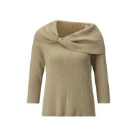 Carmen pullover with fold-over neckline, beige
