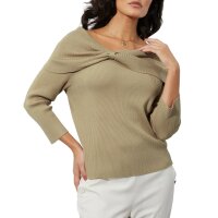 Carmen pullover with fold-over neckline, beige
