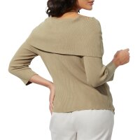 Carmen pullover with fold-over neckline, beige