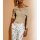 Carmen pullover with fold-over neckline, beige