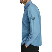 Long-sleeve shirt with patch appliqué, medium blue