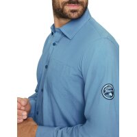 Long-sleeve shirt with patch appliqué, medium blue