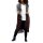 Jacquard knit waistcoat with fringe, black-reddish brown patterned