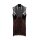 Jacquard knit waistcoat with fringe, black-reddish brown patterned