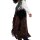Jacquard knit waistcoat with fringe, black-reddish brown patterned