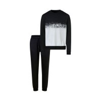 Mens leisure suit with colour gradient, black-light grey