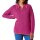Ribbed polo neck jumper with contrast edges, fuchsia