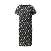 Sheath dress with diamond and floral pattern,...