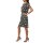 Sheath dress with diamond and floral pattern, graphite-champagne