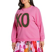 Sweatshirt with wording and flamingo print, old rose-pink printed